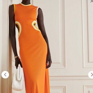 CHRISTOPHER ESBER FRAN VERNER BIND TANK DRESS ORANGE SIZE 8